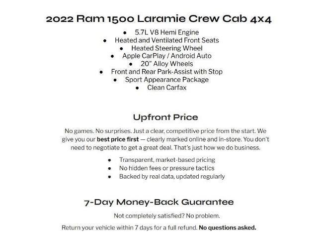 2022 RAM 1500 Laramie 4x4 Crew Cab 5'7 Box