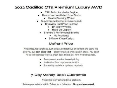 2022 Cadillac CT5 4dr Sdn Premium Luxury