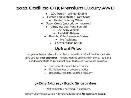 2022 Cadillac CT5 4dr Sdn Premium Luxury