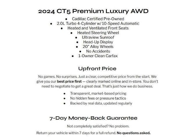 2024 Cadillac CT5 4dr Sdn Premium Luxury