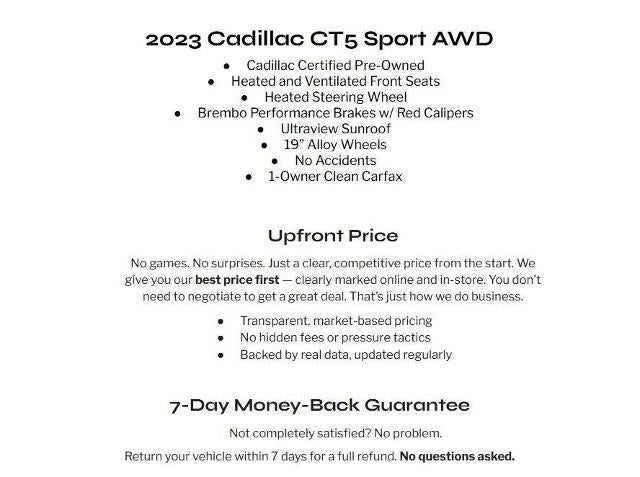 2023 Cadillac CT5 4dr Sdn Sport