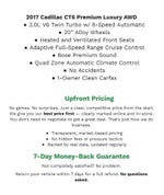 2017 Cadillac CT6 4dr Sdn 3.0L Turbo Premium Luxury AWD