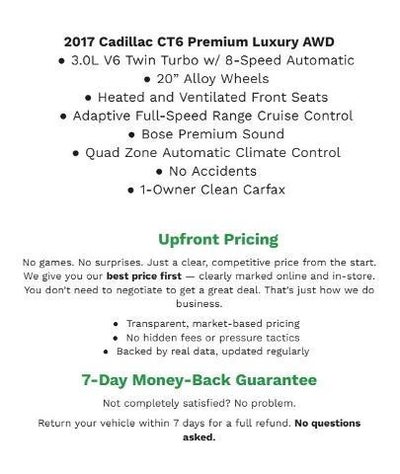 2017 Cadillac CT6 4dr Sdn 3.0L Turbo Premium Luxury AWD