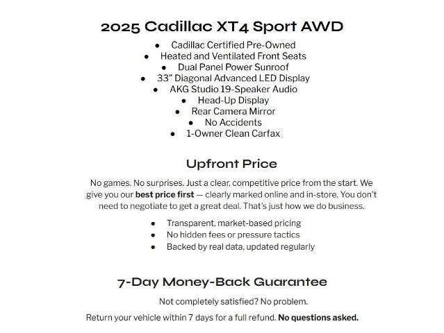 2025 Cadillac XT4 AWD 4dr Sport