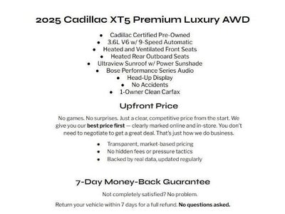 2025 Cadillac XT5 AWD 4dr Premium Luxury