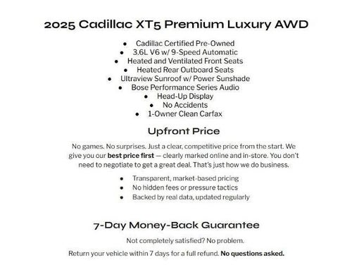 2025 Cadillac XT5 AWD 4dr Premium Luxury