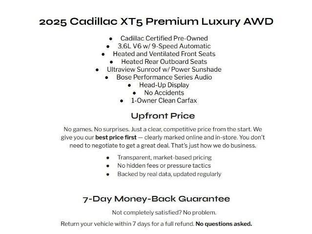 2025 Cadillac XT5 AWD 4dr Premium Luxury
