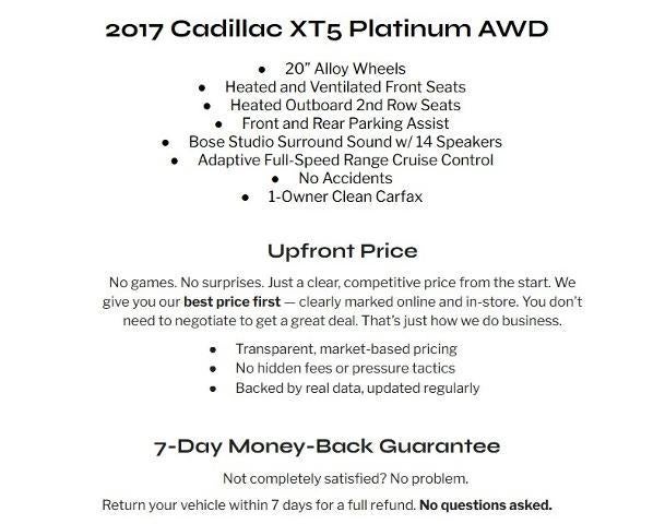 2017 Cadillac XT5 AWD 4dr Platinum