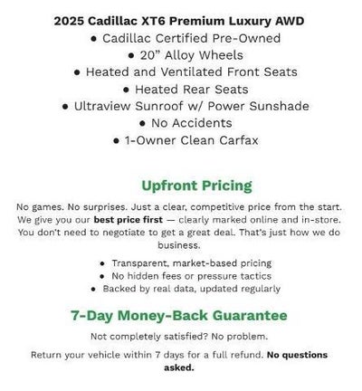 2025 Cadillac XT6 AWD 4dr Premium Luxury