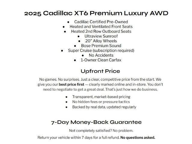 2025 Cadillac XT6 AWD 4dr Premium Luxury