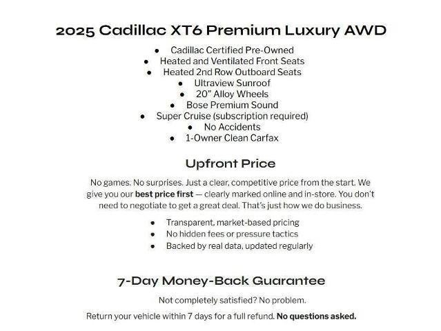 2025 Cadillac XT6 AWD 4dr Premium Luxury