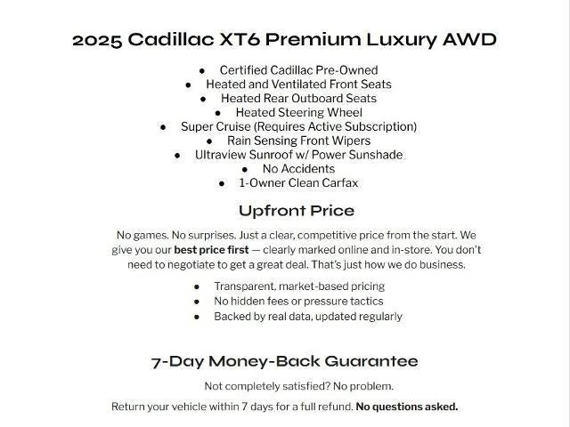 2025 Cadillac XT6 AWD 4dr Premium Luxury