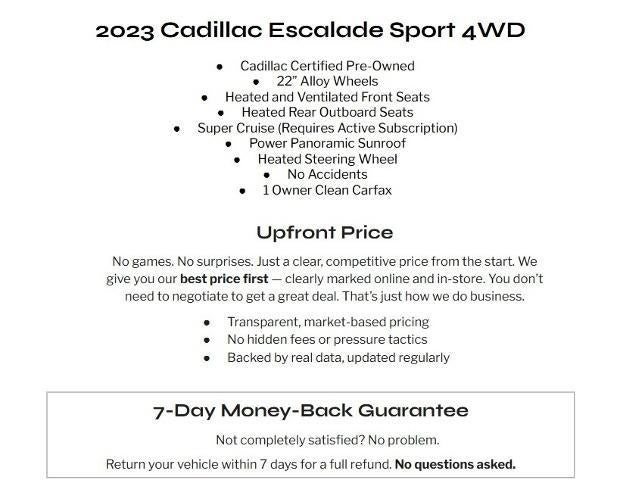 2023 Cadillac Escalade 4WD 4dr Sport