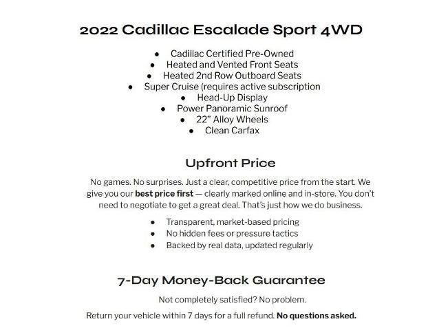 2022 Cadillac Escalade 4WD 4dr Sport