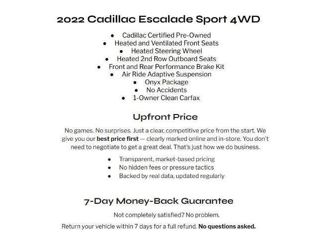 2022 Cadillac Escalade 4WD 4dr Sport