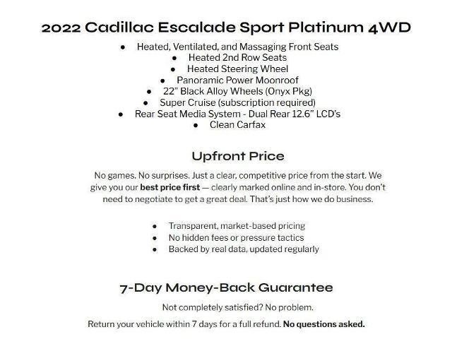 2022 Cadillac Escalade 4WD 4dr Sport Platinum