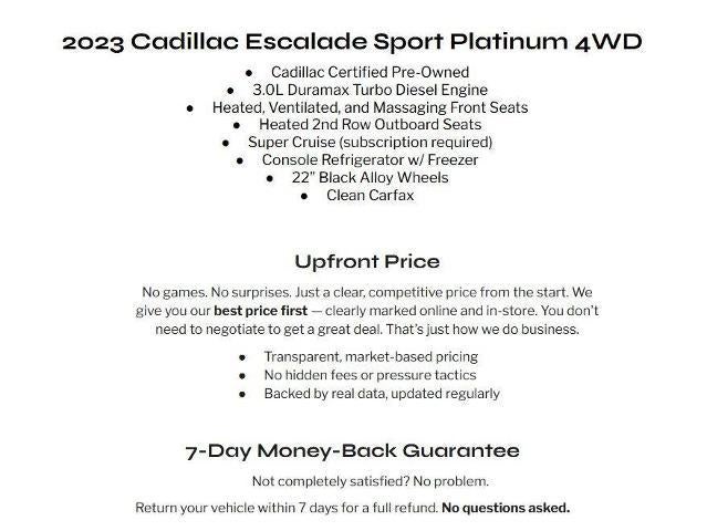 2023 Cadillac Escalade 4WD 4dr Sport Platinum