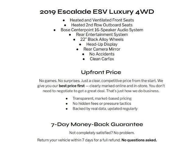 2019 Cadillac Escalade ESV 4WD 4dr Luxury