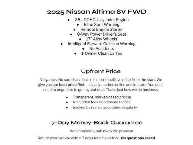 2025 Nissan Altima SV FWD