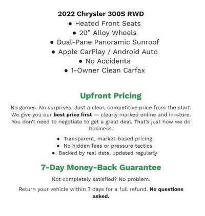 2022 Chrysler 300 300S RWD
