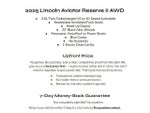2025 Lincoln Aviator Reserve AWD