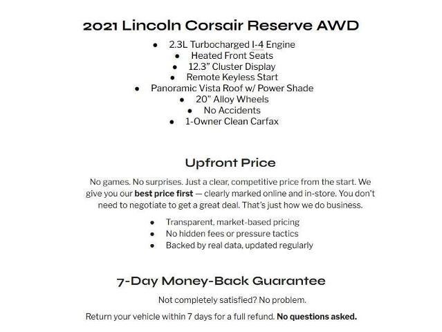 2021 Lincoln Corsair Reserve AWD
