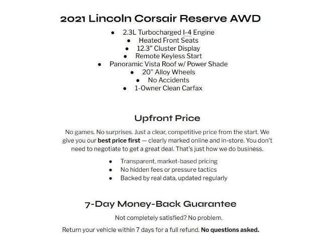2021 Lincoln Corsair Reserve AWD