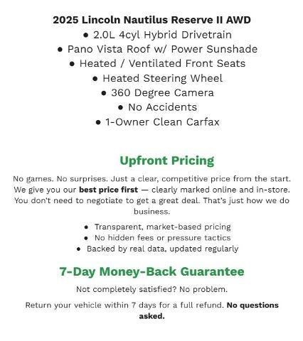 2025 Lincoln Nautilus Reserve AWD