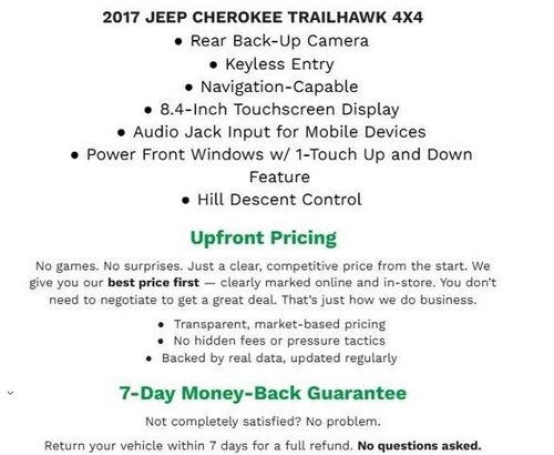 2017 Jeep Cherokee Trailhawk 4x4