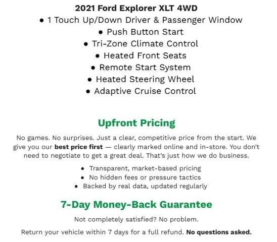 2021 Ford Explorer XLT 4WD **PUSH BUTTON START**REMOTE START SYSTEM**ADAPTIVE CRUISE CONTROL**