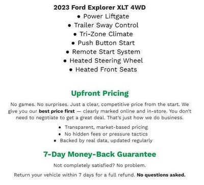 2023 Ford Explorer XLT 4WD **PUSH BUTTON START**POWER TAILGATE**HEATED FRONT SEATS**