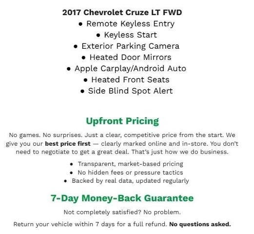 2017 Chevrolet Cruze 4dr Sdn 1.4L LT w/1SD