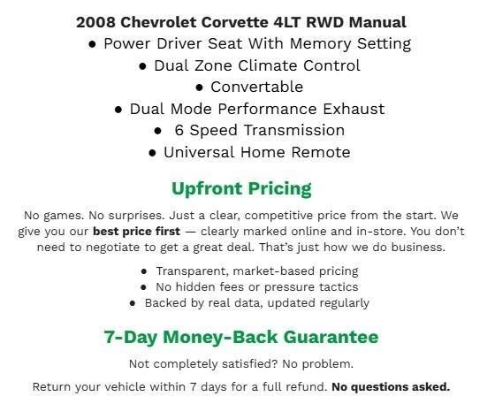 2008 Chevrolet Corvette 2dr Conv