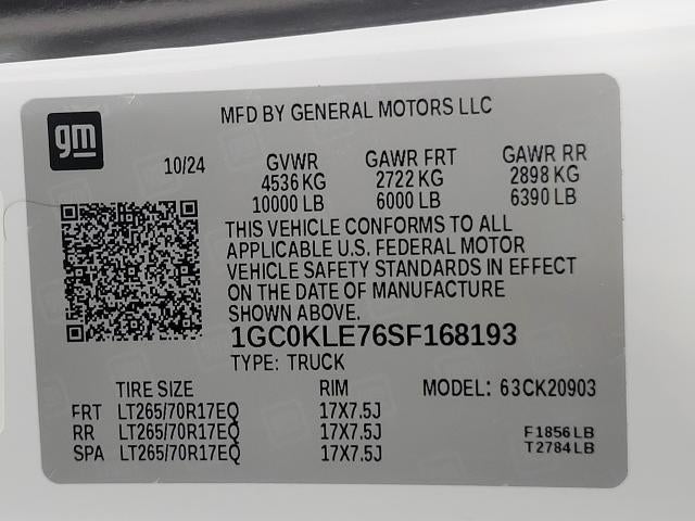 2025 Chevrolet Silverado 2500 HD 4WD REG CAB 142 WORK TRUCK **REMOTE KEYLESS ENTRY**APPLE CARPLAY/ANDROID AUTO**EXPRESS TAILGATE DRO