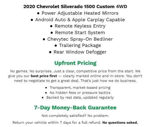 2020 Chevrolet Silverado 1500 4WD Double Cab 147 Custom