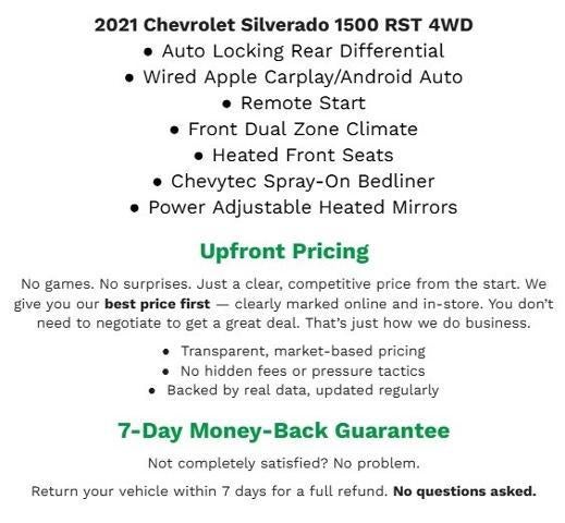 2021 Chevrolet Silverado 1500 4WD CREW CAB 147 RST **REMOTE START**HEATED FRONT SEATS**APPLE CARPLAY/ANDROID AUTO**