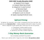 2025 GMC Acadia AWD 4DR ELEVATION **HEATED FRONT SEAT**ADAPTVE CRUISE CONTROL**REMOTE START SYSTEM**
