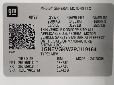 2023 Chevrolet Traverse AWD 4DR LT CLOTH W/1LT **UNIVERSAL HOME REMOTE**WIRELESS APPLE CARPLAY/ANDROID AUTO**PASSIVE ENTRY**