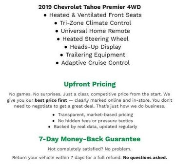 2019 Chevrolet Tahoe 4WD 4DR PREMIER **ADAPTIVE CRUISE CONTROL**HEADS-UP DISPLAY**TRI-ZONE HEATING AND COOLING**