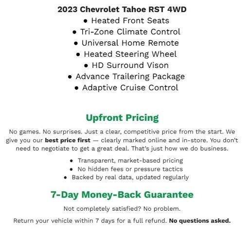 2023 Chevrolet Tahoe 4WD 4DR RST **WIRELESS CHARGING PAD**DRIVER MEMORY SETTINGS**REAR SEAT MEDIA**