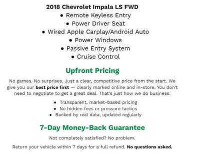 2018 Chevrolet Impala 4dr Sdn LS w/1FL