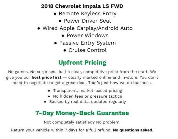 2018 Chevrolet Impala 4dr Sdn LS w/1FL