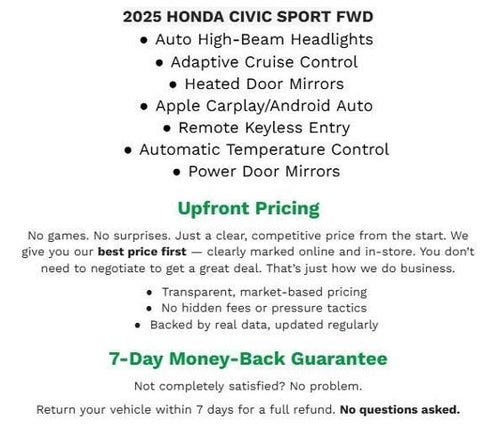 2025 Honda Civic Sedan Sport CVT