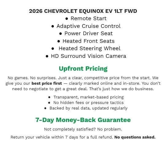 Used 2026 Chevrolet Equinox EV 1LT with VIN 3GN7DMRP6TS132923 for sale in Madison, WI