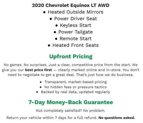 2020 Chevrolet Equinox AWD 4DR LT W/1LT **HEATED FRONT SEATS**PASSIVE ENTRY/LOCK**REMOTE START SYSTEM**