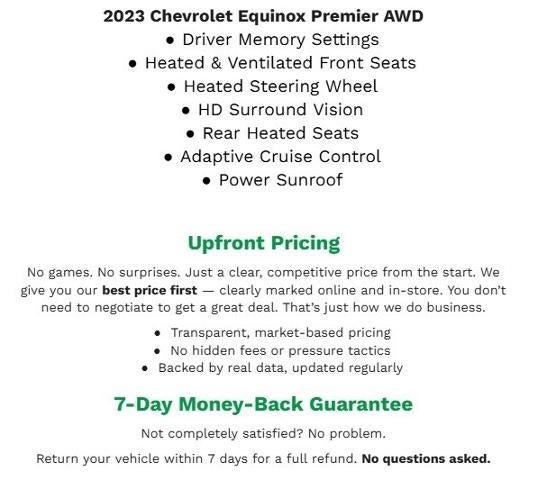 2023 Chevrolet Equinox AWD 4DR PREMIER **DRIVER MEMORY SETTINGS**HD SURROUND VISION**HEATED FRONT & REAR SEATS**