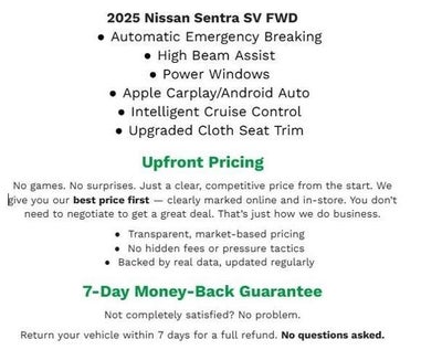 2025 Nissan Sentra SV CVT