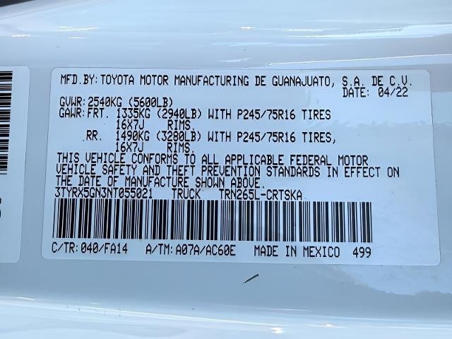 2022 Toyota Tacoma SR Access Cab 6' Bed I4 AT