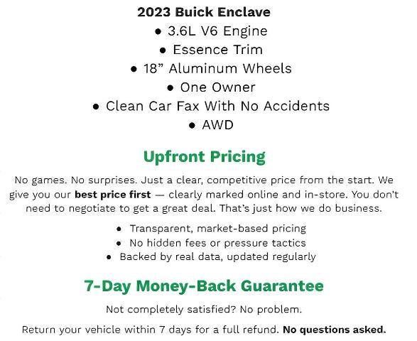 2023 Buick Enclave AWD 4DR ESSENCE **GARAGE DOOR TRANSMITTER**HEATED FRONT SEATS**DUAL ZONE CLIMATE CONTROL**