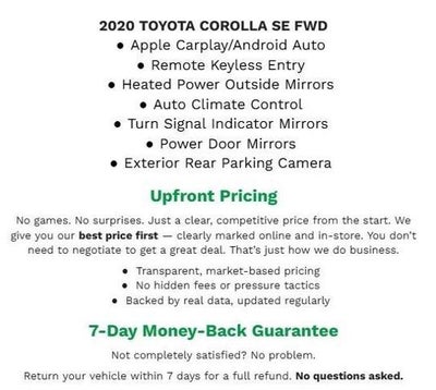 2020 Toyota Corolla SE CVT